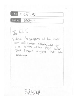 Sarah, age 5, Quebec