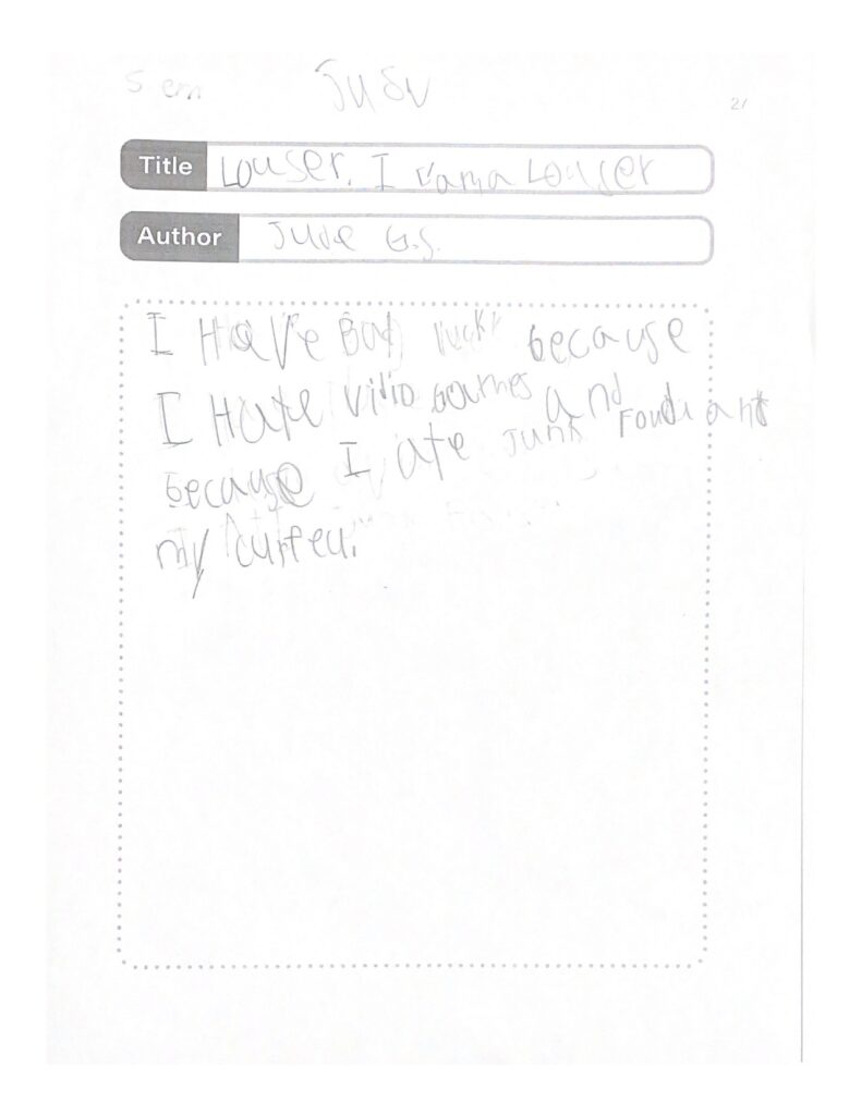 Jude, age 7, Quebec