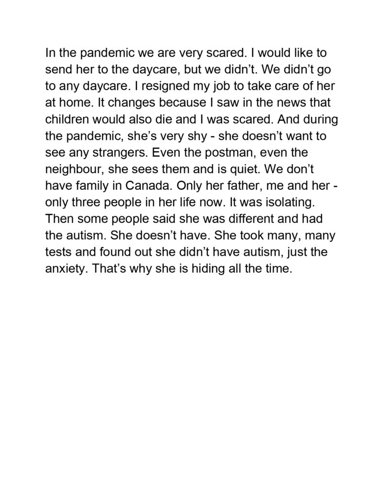 Tracy, mom of Mia, age 3, Alberta